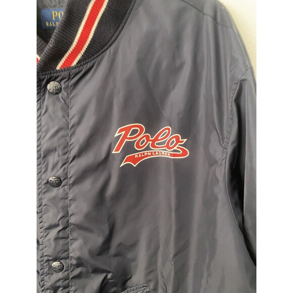 Polo Ralph Lauren Popover P Varsity Jacket, Aviator Navy (M) - Bold Graphic Sz L - Picture 2 of 6